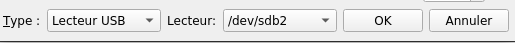 choix du stockage sur UNetbootin